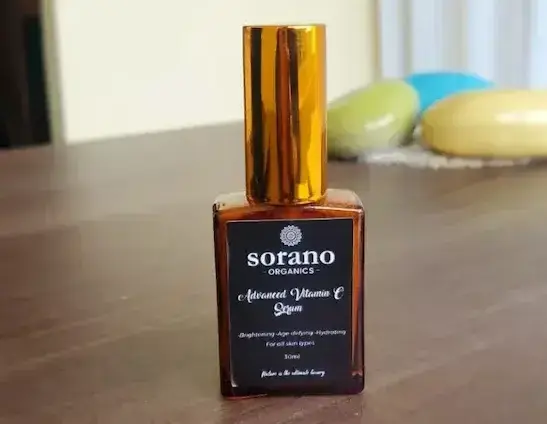 Sorano Organics Advanced Vitamin C Serum 30ml bottle for brightening and hydration